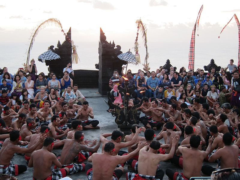 Kecak Dance at Uluwatu Temple during sunset