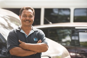 One of our drivers, Putu. Every day we rely on Putu and our other drivers to get everyone to and from their dives, safely and on time.
